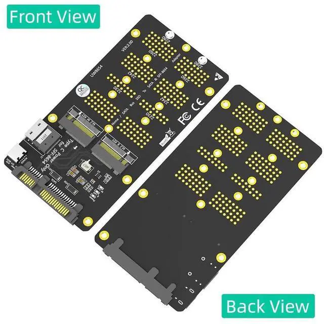 Alt view image 3 of 7 - 2-in-1 M.2 NVMe to SFF-8654 SlimSAS PCIe Adapter NGFF to SATA Converter Card