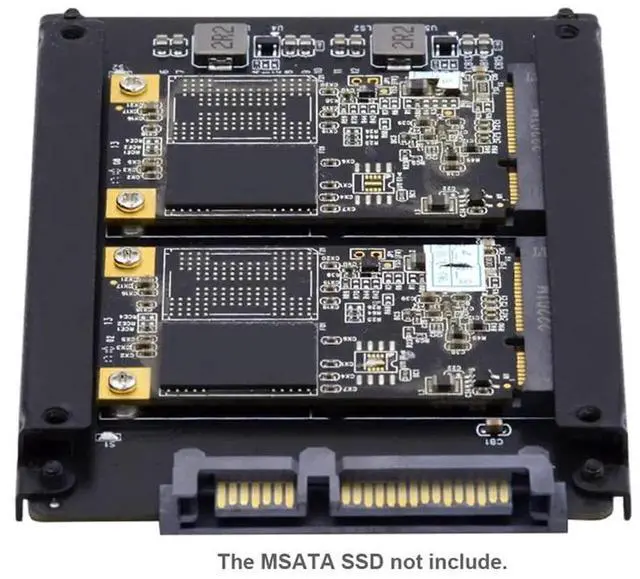 Alt view image 5 of 7 - Dual mSATA SSD to 2.5 Inch SATA Enclosure Support JBOD RAID0 Span Bridge Adapter Case