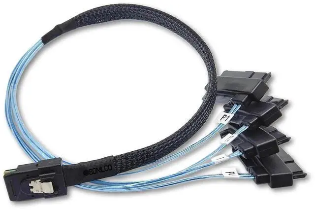 Alt view image 3 of 5 - 2 Pack 0.5M SFF-8087 36Pin to SFF-8482 Mini SAS Cable with SATA Power Cord