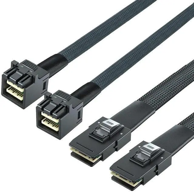 Alt view image 2 of 6 - 2 Pack 0.8M SFF-8643 to SFF-8087 Mini SAS HD Cable with Sideband 12Gbps SAS SATA Drive Cable