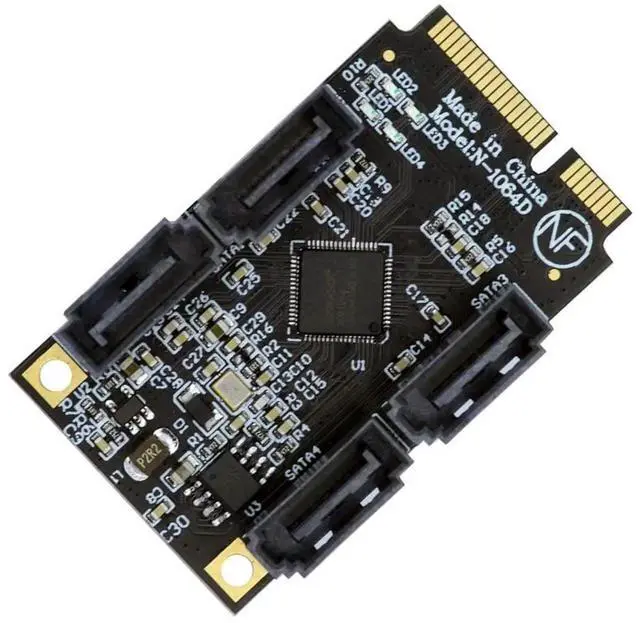 Main image of Mini PCI-E to SATA 3.0 4 Ports Expansion Card 6Gbps SSD HDD Adapter Card