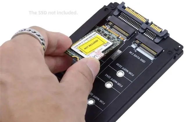 Alt view image 6 of 7 - Dual B+M Key M.2 SSD to 2.5 Inch SATA Combo Enclosure JBOD RAID0 Span Bridge Case