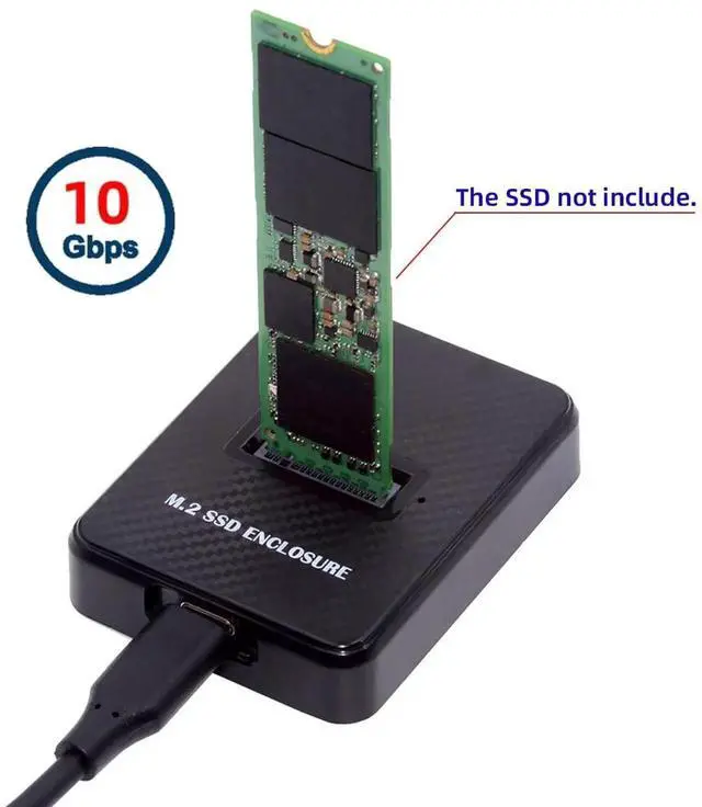 Alt view image 7 of 7 - USB 3.0 Type-C to M.2 NVMe SATA SSD Enclosure RTL9210B Chip Vertical External SSD Dock