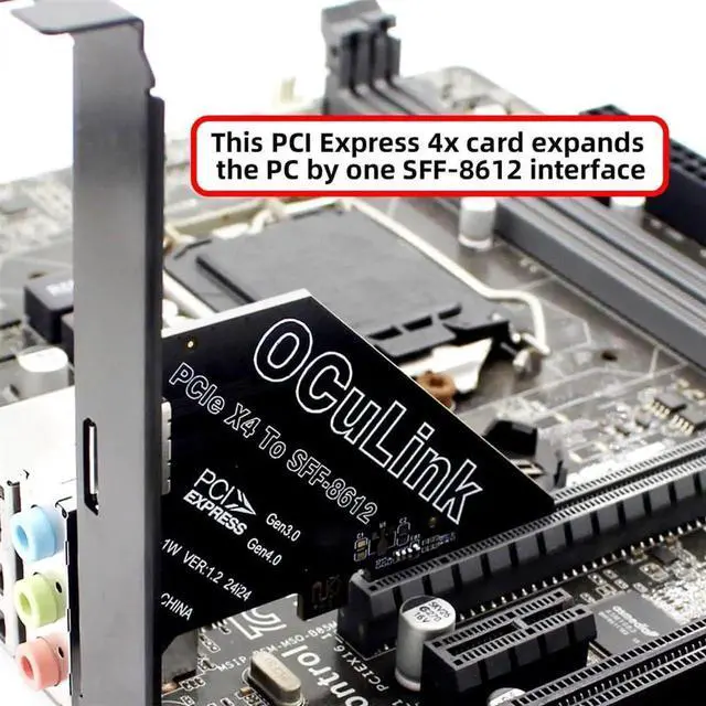 Alt view image 4 of 7 - PCIe 4.0 x4 to OCuLink 4X Host Card SFF-8611 SFF-8612 Adapter Card for U.2 SSD eGPU External Graphics Dock