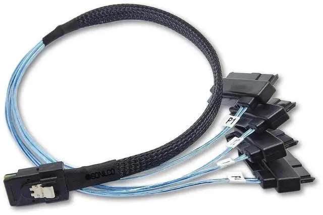 Alt view image 3 of 5 - 1M Mini SAS 36Pin SFF-8087 to SFF-8482 HDD SATA Power Data Cable 2 Pack 3.2FT