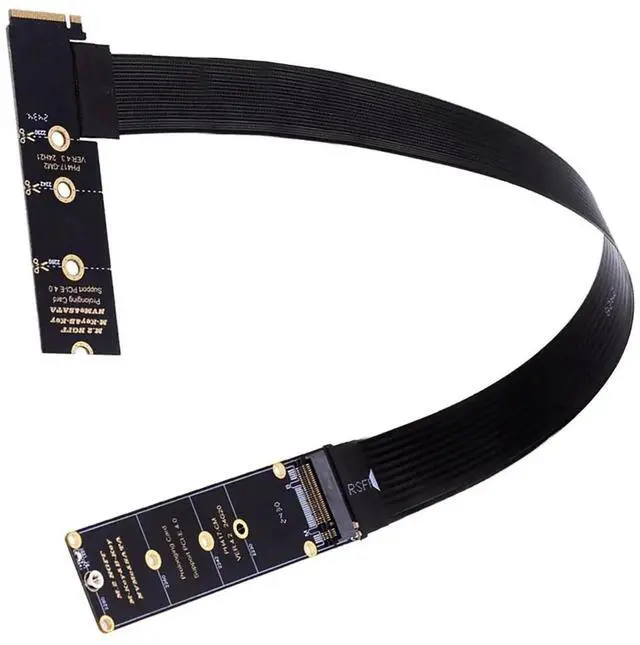 Main image of 30CM M.2 NVMe M-Key PCIe SSD Extension Card Flexible Angled Soft PCB Extender Cable