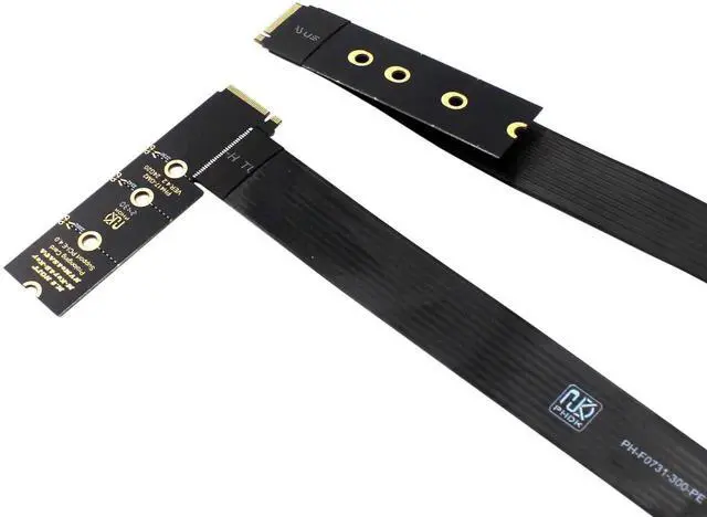 Alt view image 3 of 5 - 30CM M.2 NVMe M-Key PCIe SSD Extension Card Flexible Angled Soft PCB Extender Cable