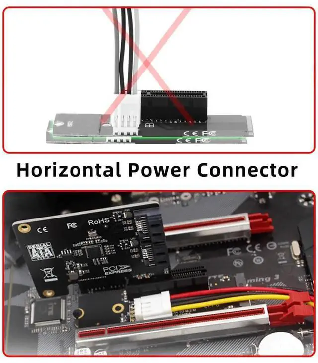Alt view image 5 of 7 - M.2 M-Key 2280 2260 to PCIe X1 X4 X8 X16 Graphics Card Riser Extension Adapter