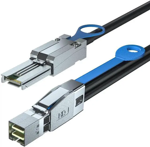 Alt view image 3 of 6 - 1M SFF-8644 to SFF-8088 External Mini SAS HD Hybrid Cable Compatible with HBA RAID Controller JBOD Storage Enclosure