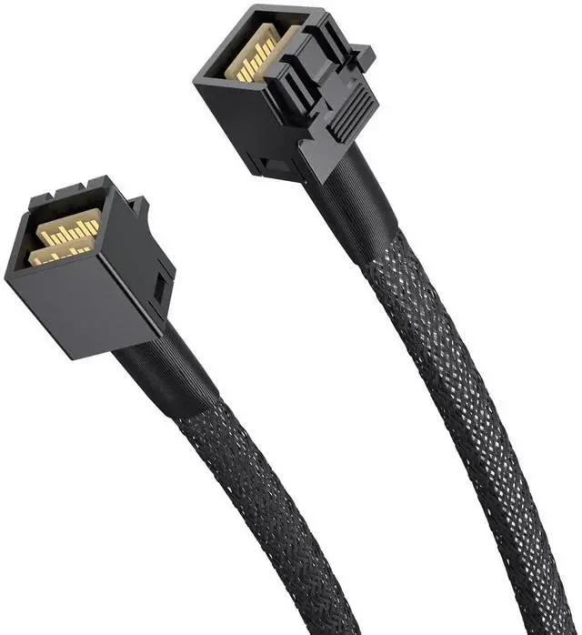Alt view image 4 of 5 - 2 Pack 0.5m SFF-8643 to SFF-8643 Mini SAS HD Cable with Sideband, 4-Lane SAS Data Cable for Server RAID Card PCIe Controller