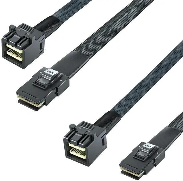Main image of SFF-8643 to SFF-8087 Mini SAS HD Cable, SAS 3.0 Downward Compatible SAS 2.0, 100 Ohm Server RAID Backplane Host Wire, 0.8M 2.6FT 2 Pack