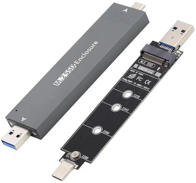 Main image of 10Gbps Combo Type-C USB3.0 to M.2 SSD Enclosure, RTL9210B Chip M-Key NVMe & SATA SSD Adapter Case Fit 2280 2242 2230