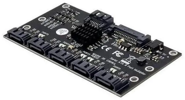 Alt view image 3 of 6 - SATA 3.0 1 to 5 Port Expansion Card, 6Gbps Hard Drive Multiplier Adapter Card Support PM Function for Desktop Motherboard