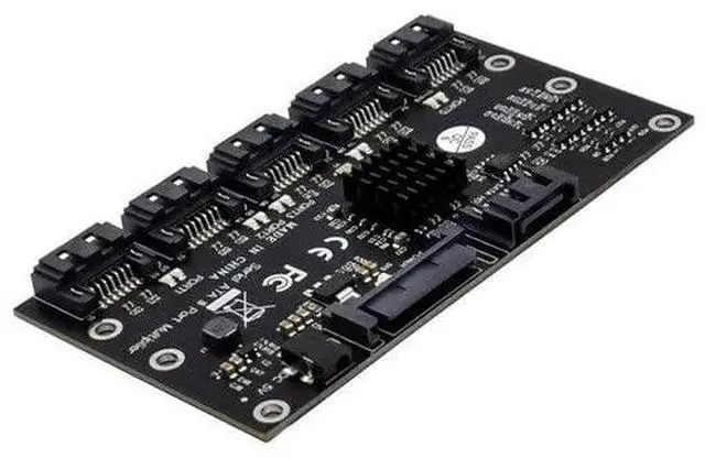 Alt view image 4 of 6 - SATA 3.0 1 to 5 Port Expansion Card, 6Gbps Hard Drive Multiplier Adapter Card Support PM Function for Desktop Motherboard