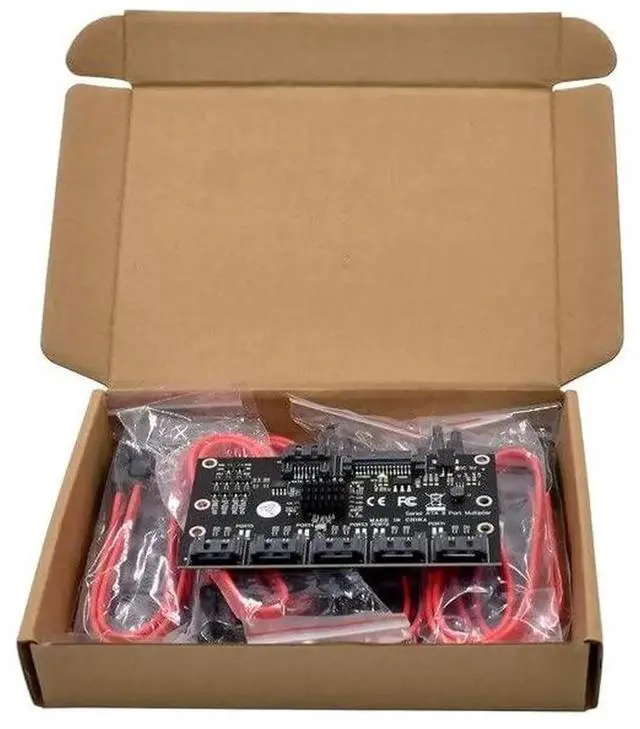 Alt view image 5 of 6 - SATA 3.0 1 to 5 Port Expansion Card, 6Gbps Hard Drive Multiplier Adapter Card Support PM Function for Desktop Motherboard