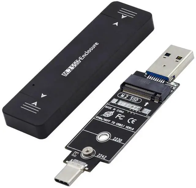 Main image of 10Gbps Combo USB3.0 Type-C to M.2 SSD Enclosure, RTL9210B Chip M-Key NVMe SATA SSD Adapter Case for 2242 2230