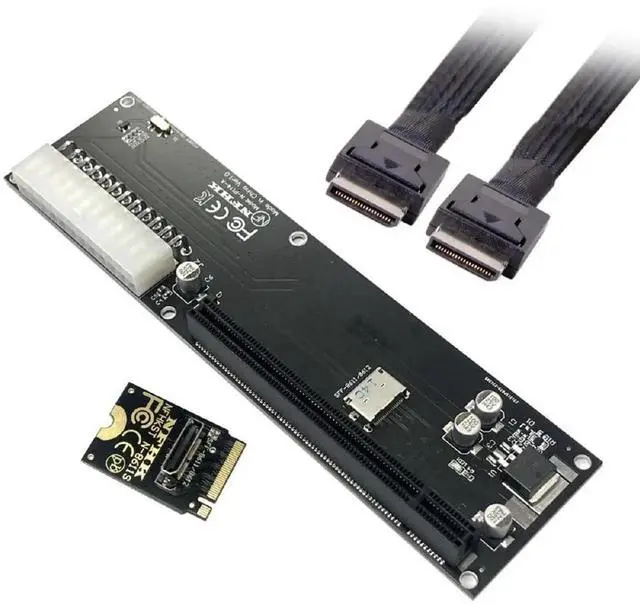 Alt view image 6 of 7 - M.2 M-Key to SFF-8612 OCuLink Adapter Card with SFF-8611 Cable, PCIe 3.0 Expansion Kit for GPD Win Max2 External GPU NVMe SSD