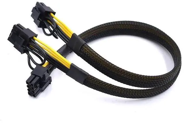 Main image of 38cm 15 Inch CPU 8Pin Male to Dual 8Pin 6+2 Male Power Adapter Cable, Black PCIe GPU Power Cord for Dell PowerEdge R720 720XD R730 NVIDIA Tesla J30DG
