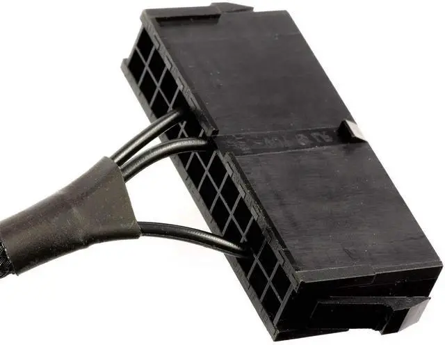 Alt view image 3 of 3 - 22 Inch Black Sleeved 24Pin ATX Red LED Power Switch Jumper Cable, 20/24Pin ATX Power Supply On Off Start Bridge Adapter Cord