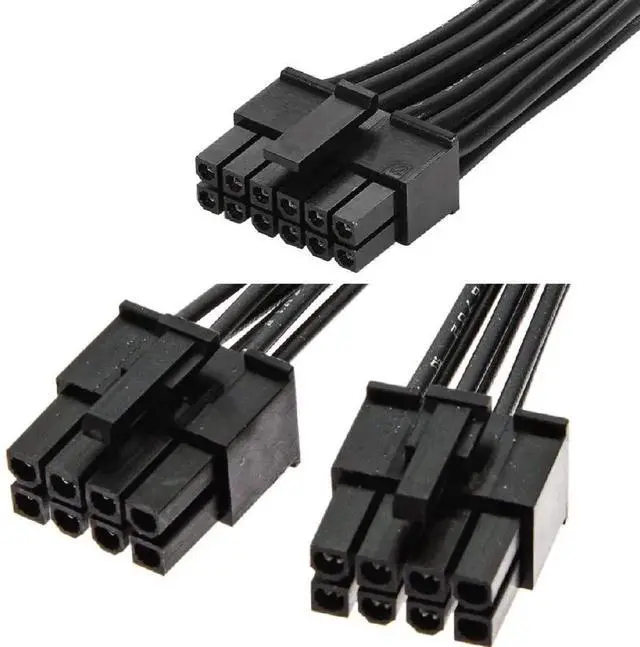 Alt view image 2 of 6 - 30cm 12 Inch Dual 8Pin to Mini 12Pin PCIe Power Cable, RTX 30 Series GPU Power Adapter Cord Compatible with Seasonic Modular Power Supply
