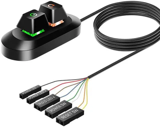 Main image of 1.8M Desktop External PC Power Switch, Mechanical Key Design Computer Power On Off Reset Button for Motherboard
