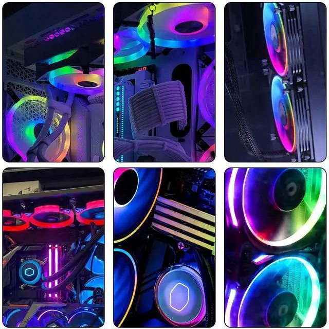 Alt view image 5 of 7 - 2Pcs 70cm 5V 3PIN ARGB Controller Cable, SATA Powered RGB Lighting Adapter Cord for PC Fan Light Strip Cooler