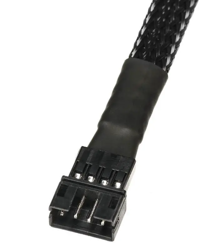 Alt view image 3 of 7 - 30cm Black Sleeved Micro 4-Pin PH2.0mm PWM Fan Adapter Cable, Male Micro 4Pin Header Cord for GPU Fans Water Cooling Pumps