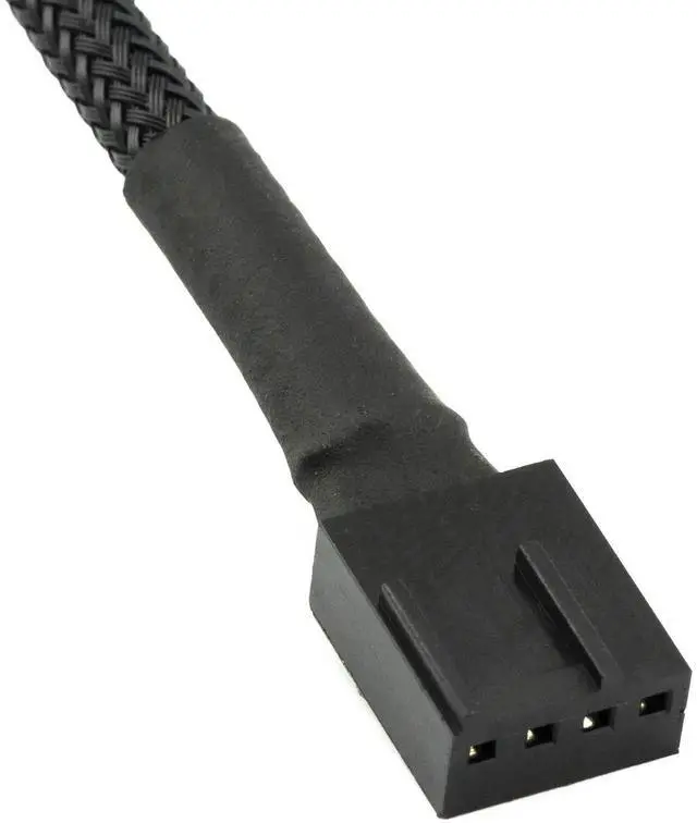 Alt view image 5 of 7 - 30cm Black Sleeved Micro 4-Pin PH2.0mm PWM Fan Adapter Cable, Male Micro 4Pin Header Cord for GPU Fans Water Cooling Pumps