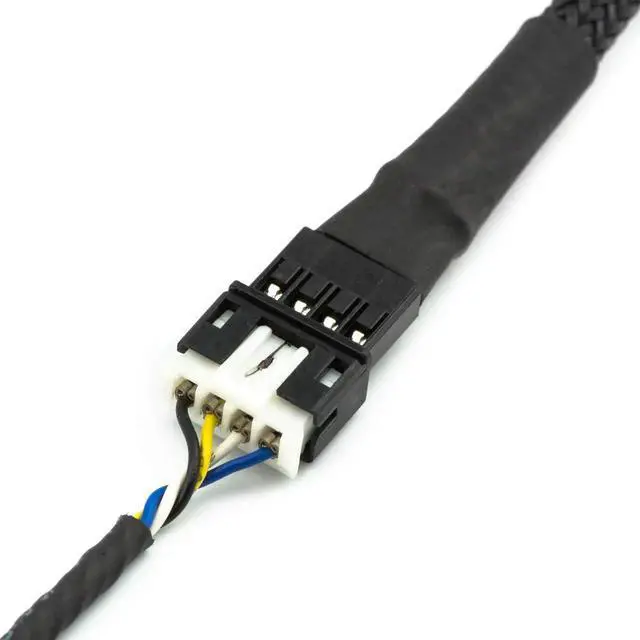 Alt view image 2 of 7 - 30cm Black Sleeved Micro 4-Pin PH2.0mm PWM Fan Adapter Cable, Male Micro 4Pin Header Cord for GPU Fans Water Cooling Pumps