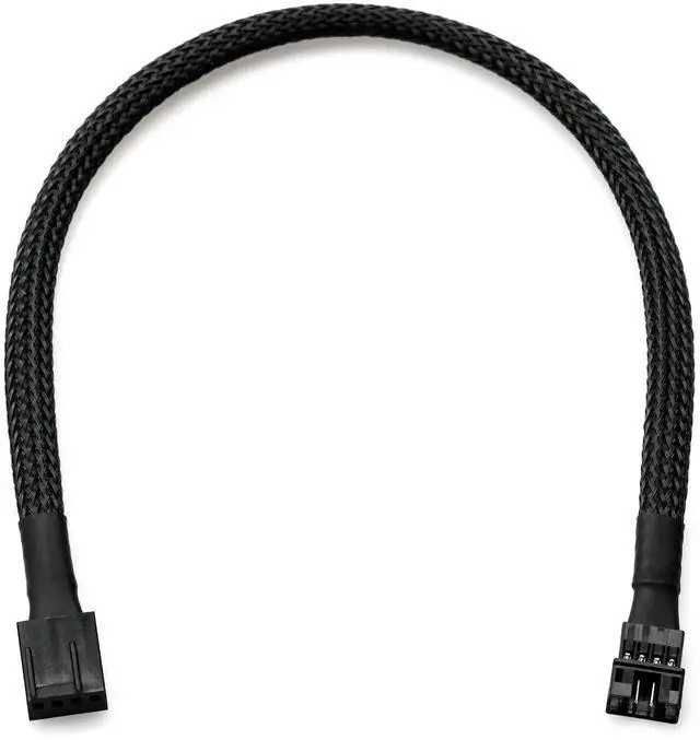Alt view image 6 of 7 - 30cm Black Sleeved Micro 4-Pin PH2.0mm PWM Fan Adapter Cable, Male Micro 4Pin Header Cord for GPU Fans Water Cooling Pumps