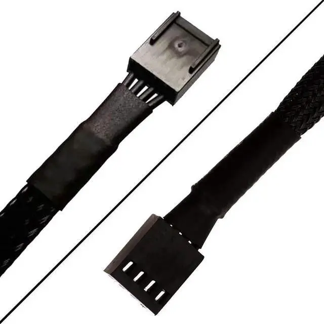 Alt view image 3 of 4 - 3 Pack 24 Inch 4 Pin PWM Fan Extension Cable, Black Braided Sleeved PC Chassis Cooling Fan Power Adapter Cord