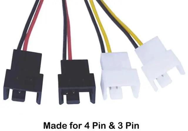 Alt view image 3 of 5 - 12cm 4Pin Molex to 3/4Pin Fan Power Cable, Dual 12V/5V Adjustable Speed Control Adapter Cord for PC Cooling Fans