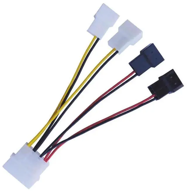 Alt view image 4 of 5 - 12cm 4Pin Molex to 3/4Pin Fan Power Cable, Dual 12V/5V Adjustable Speed Control Adapter Cord for PC Cooling Fans