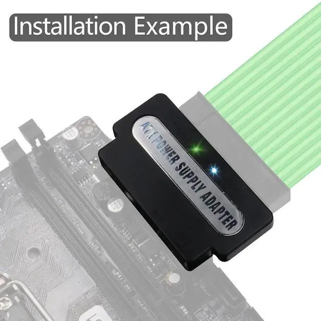 Alt view image 2 of 6 - 90 Degree ATX 24Pin Female to Male Angled Adapter, Mainboard 24 Pin Power Steering Connector for Desktop PC Power Supply