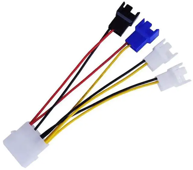 Main image of 12cm 4Pin Molex to 3/4Pin Fan Speed Control Cable, Multi Voltage 12V/7V/5V Adjustable PC Cooling Fan Power Adapter Cord