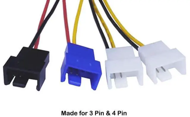 Alt view image 2 of 5 - 12cm 4Pin Molex to 3/4Pin Fan Speed Control Cable, Multi Voltage 12V/7V/5V Adjustable PC Cooling Fan Power Adapter Cord