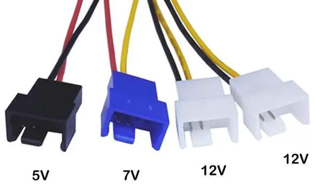 Alt view image 4 of 5 - 12cm 4Pin Molex to 3/4Pin Fan Speed Control Cable, Multi Voltage 12V/7V/5V Adjustable PC Cooling Fan Power Adapter Cord