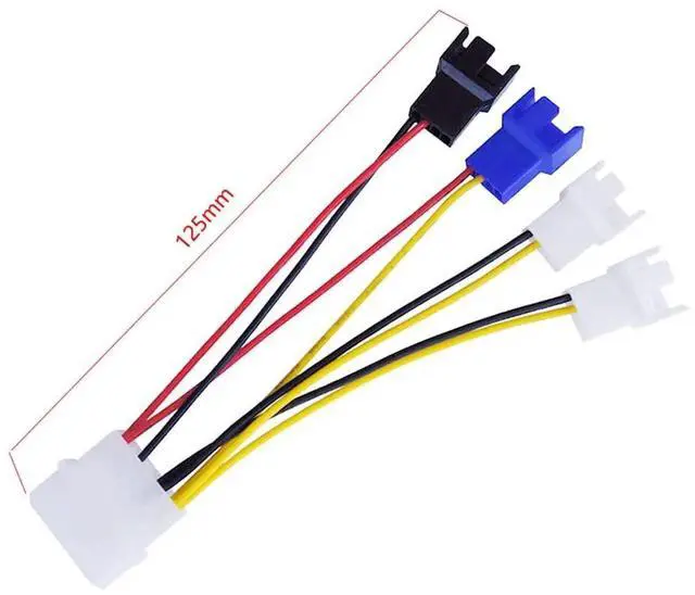 Alt view image 3 of 5 - 12cm 4Pin Molex to 3/4Pin Fan Speed Control Cable, Multi Voltage 12V/7V/5V Adjustable PC Cooling Fan Power Adapter Cord