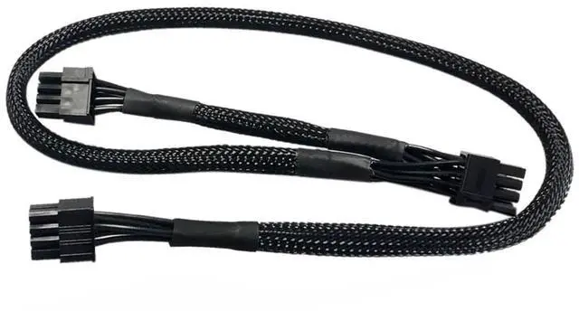 Main image of 24+9 Inch 18AWG Sleeved ATX 8Pin to Dual 6+2Pin PCIe Power Cable, Modular Splitter Cord Compatible with Corsair PSU
