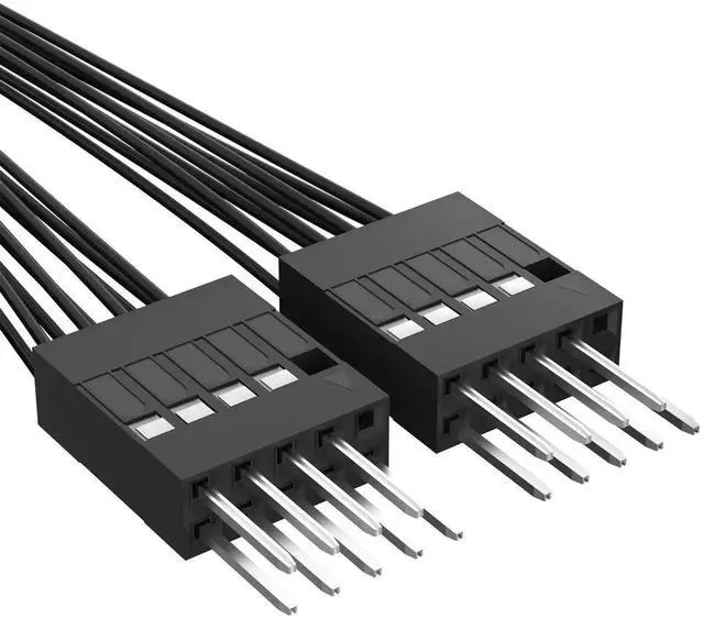 Alt view image 6 of 6 - 9 Pin Motherboard Header Splitter Cable, 1 Female to 2 Male PC Power Reset LED SW Jumper Adapter