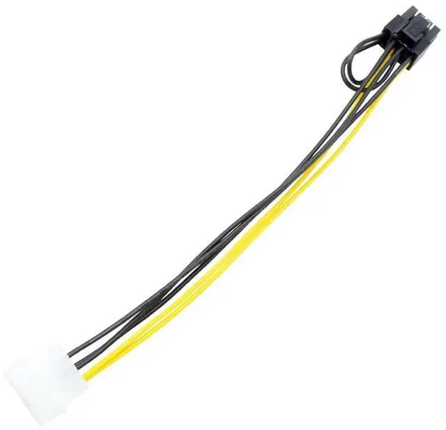 Alt view image 6 of 6 - 22cm 4 Pin Molex to 6+2 Pin GPU Power Adapter Cable, Desktop Graphics Card Power Conversion Cord