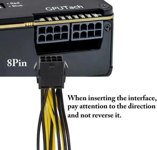 Alt view image 2 of 7 - 2 Pack 20cm 18AWG 8Pin Female to Dual 6+2Pin GPU Y Splitter Power Cable for Mining Rig
