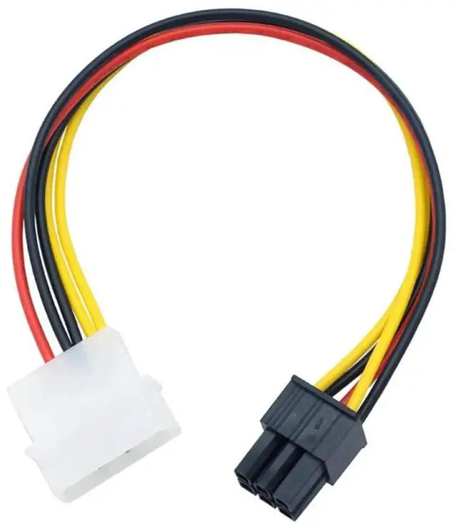 Main image of 22cm 4 Pin Molex to 6 Pin PCIe GPU Power Adapter Cable 1 Pack