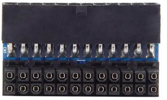 Alt view image 7 of 7 - JSER 90 Degree ATX 24Pin Female to Male Power Adapter Right Angle Connector for Desktop Motherboard