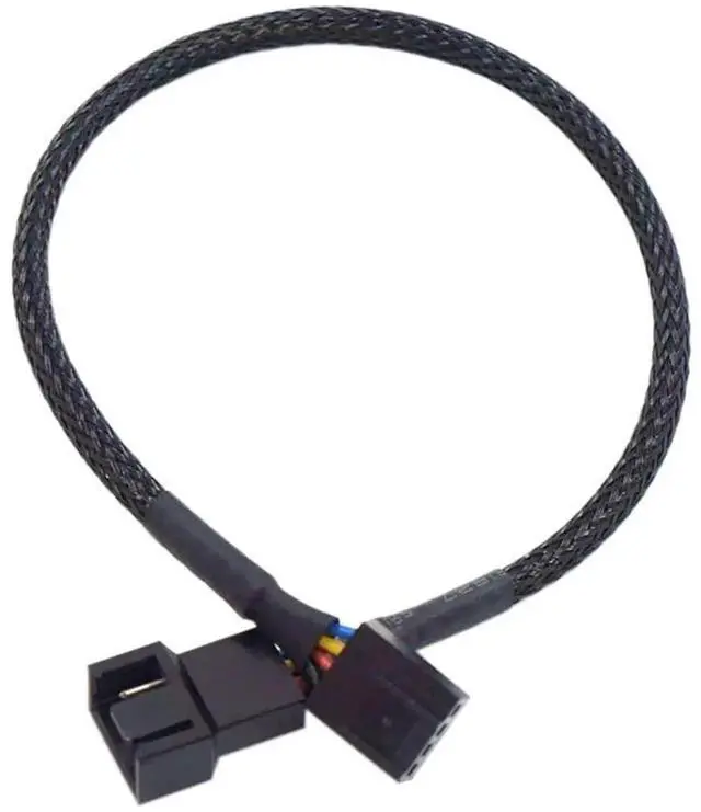 Main image of 27cm 10.6 Inch Nylon Braided 4-Pin PWM Fan Extension Cable 1 to 1 Adapter for PC Cooling Fan