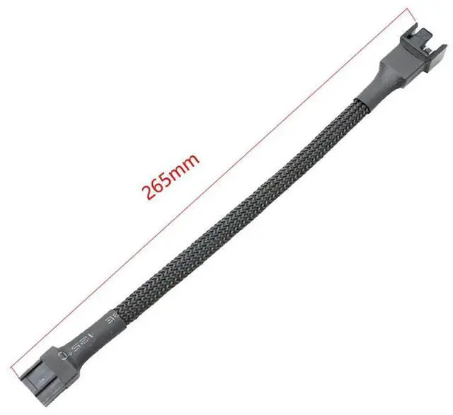 Alt view image 3 of 6 - 27cm 10.6 Inch Nylon Braided 4-Pin PWM Fan Extension Cable 1 to 1 Adapter for PC Cooling Fan