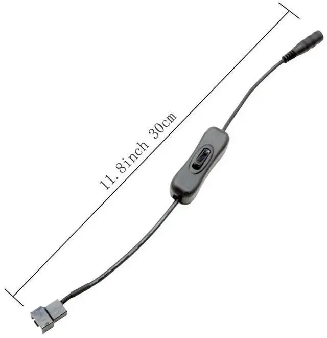 Alt view image 2 of 6 - 11.8 Inch DC Plug to 3/4 Pin PC Fan Power Adapter Cable with On/Off Switch