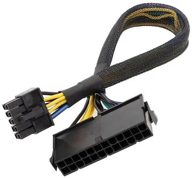 Main image of 30cm 12 Inch Braided 24Pin to 10Pin ATX Main Power Adapter Cable for Lenovo IBM Desktop Server