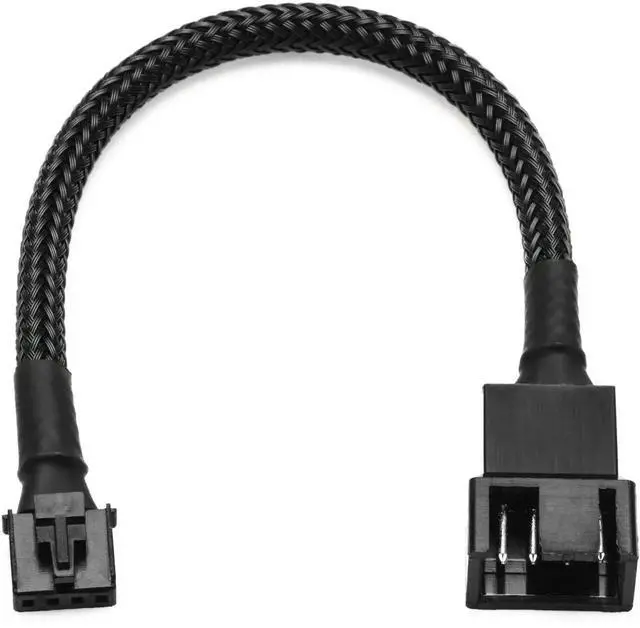 Alt view image 4 of 4 - 6 Inch 15cm Black Sleeved 4-Pin PWM GPU Fan Adapter Cable Compatible with EVGA RTX 3000 Series Graphics Card