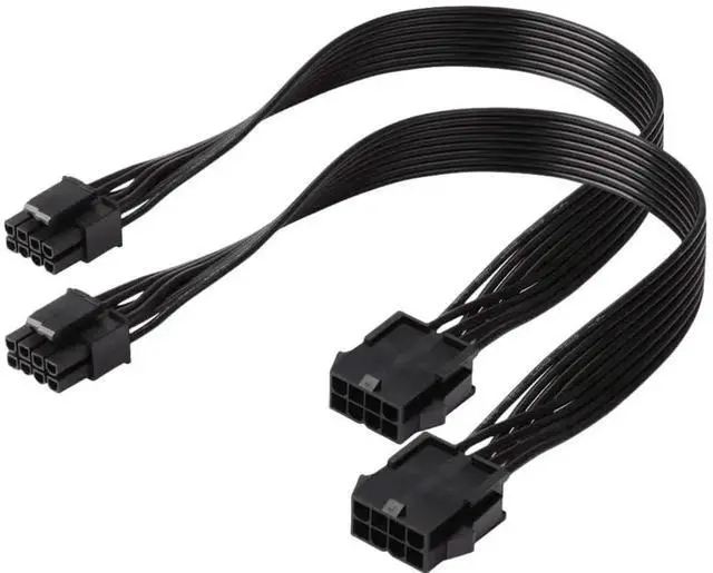 Main image of 9.5 Inch 24cm Black CPU 8 Pin 4+4 Male to Female EPS Power Extension Cable for Motherboard PSU